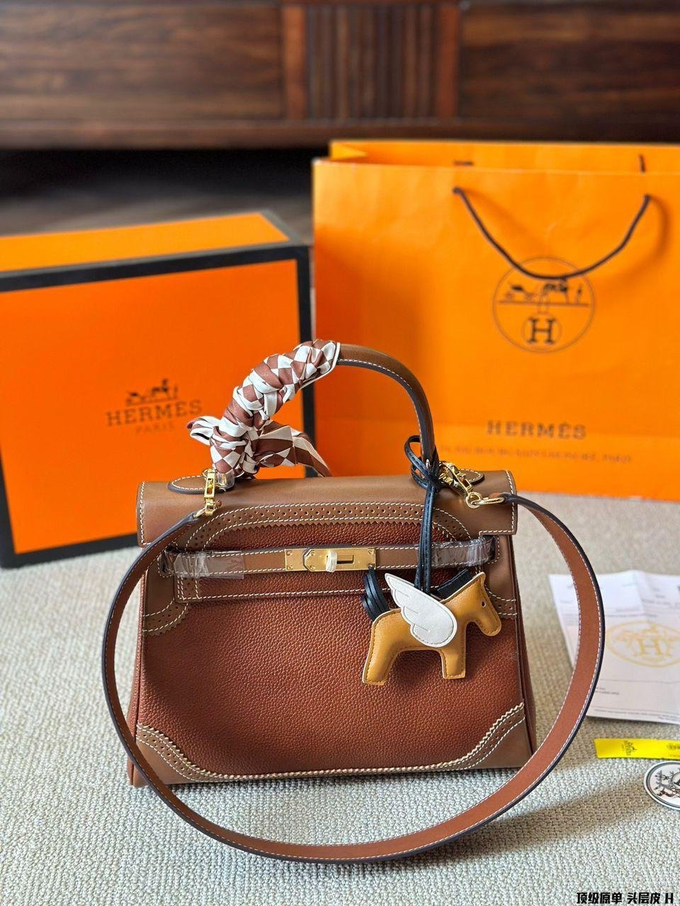 Hermes Kelly 32 smeda