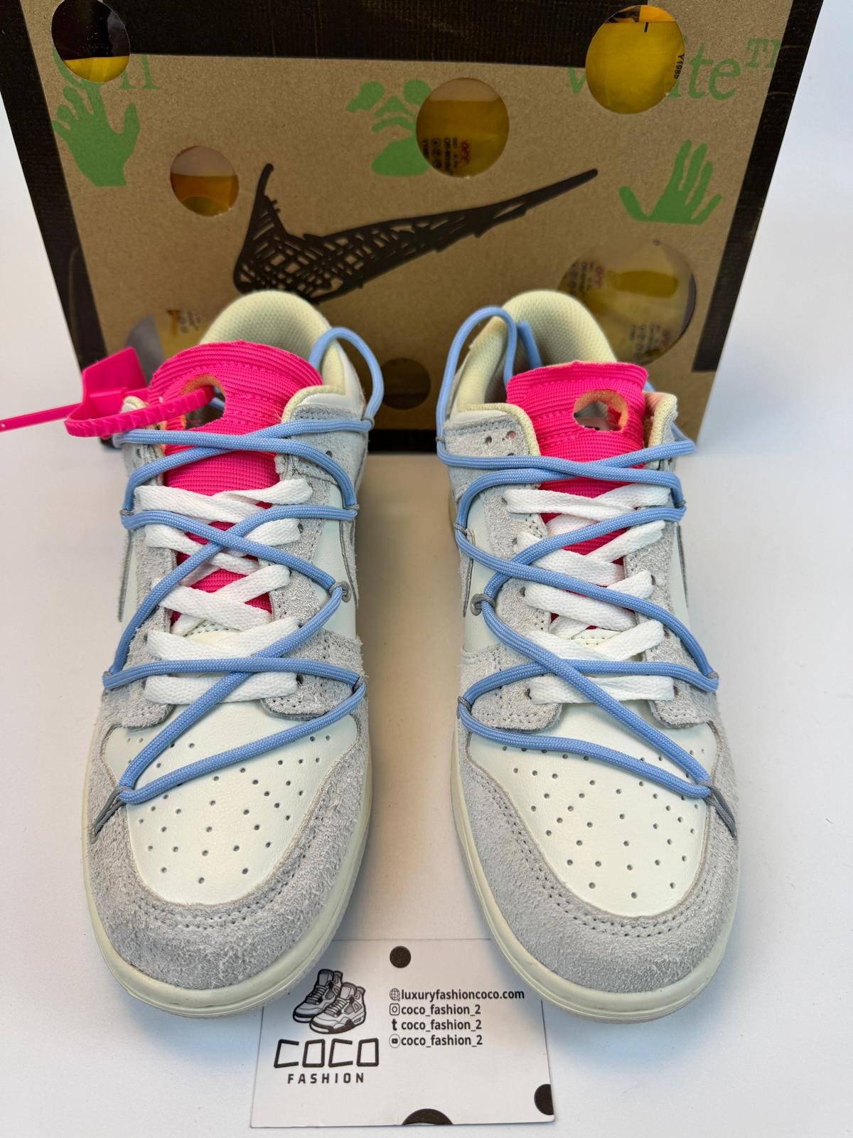 Nike Dunk OFF White Low “Grey-Light Blue”