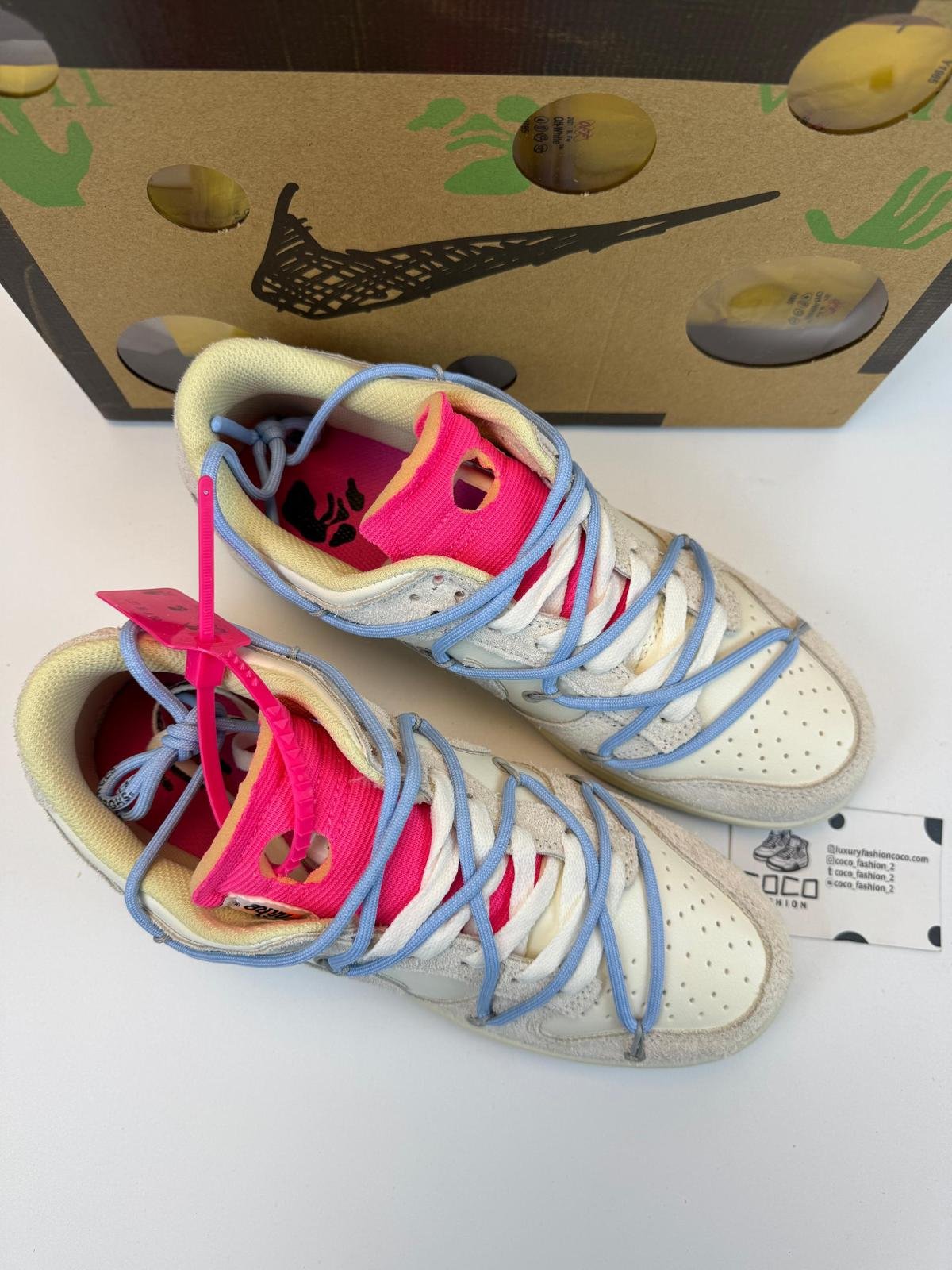 Nike Dunk OFF White Low “Grey-Light Blue”