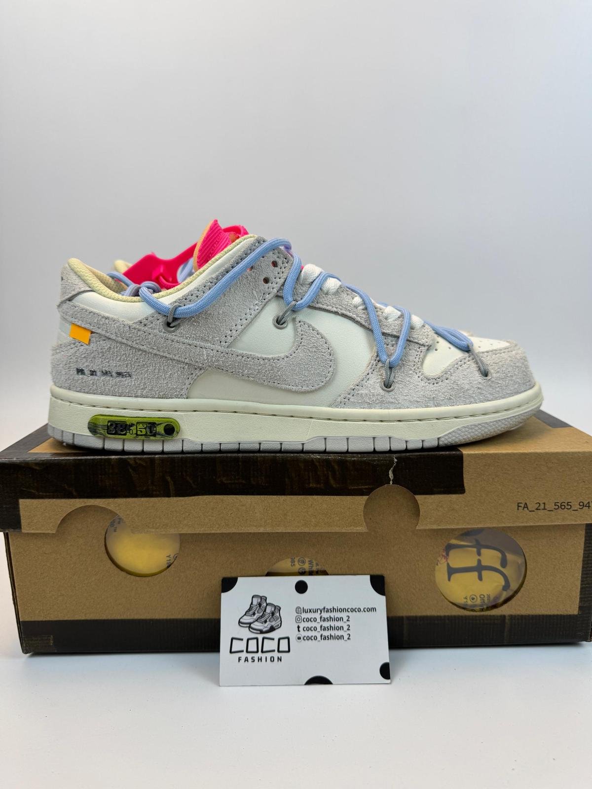 Nike Dunk OFF White Low “Grey-Light Blue”