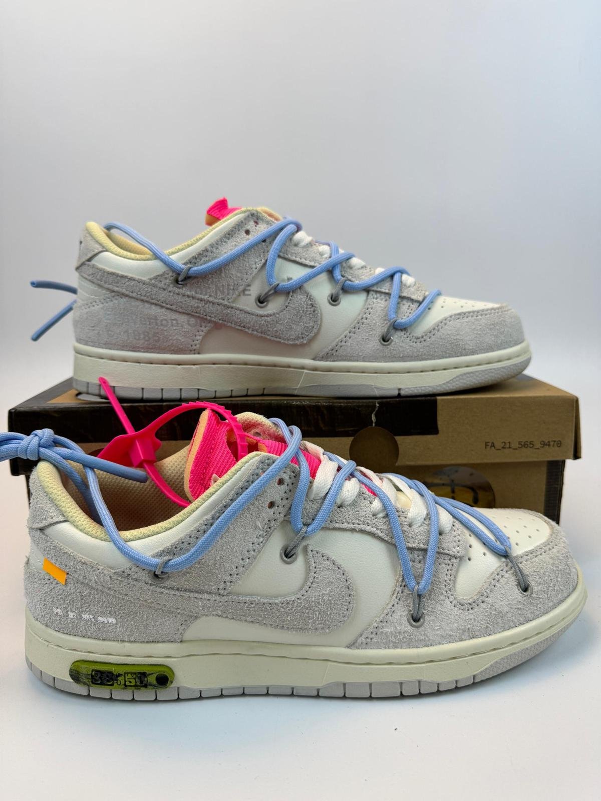 Nike Dunk OFF White Low “Grey-Light Blue”