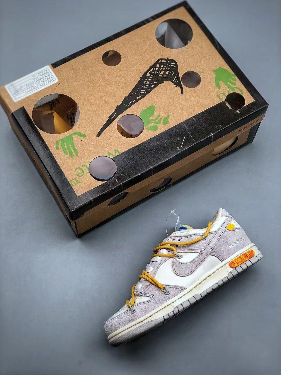 Nike Dunk OFF White Low “Grey-Yellow”