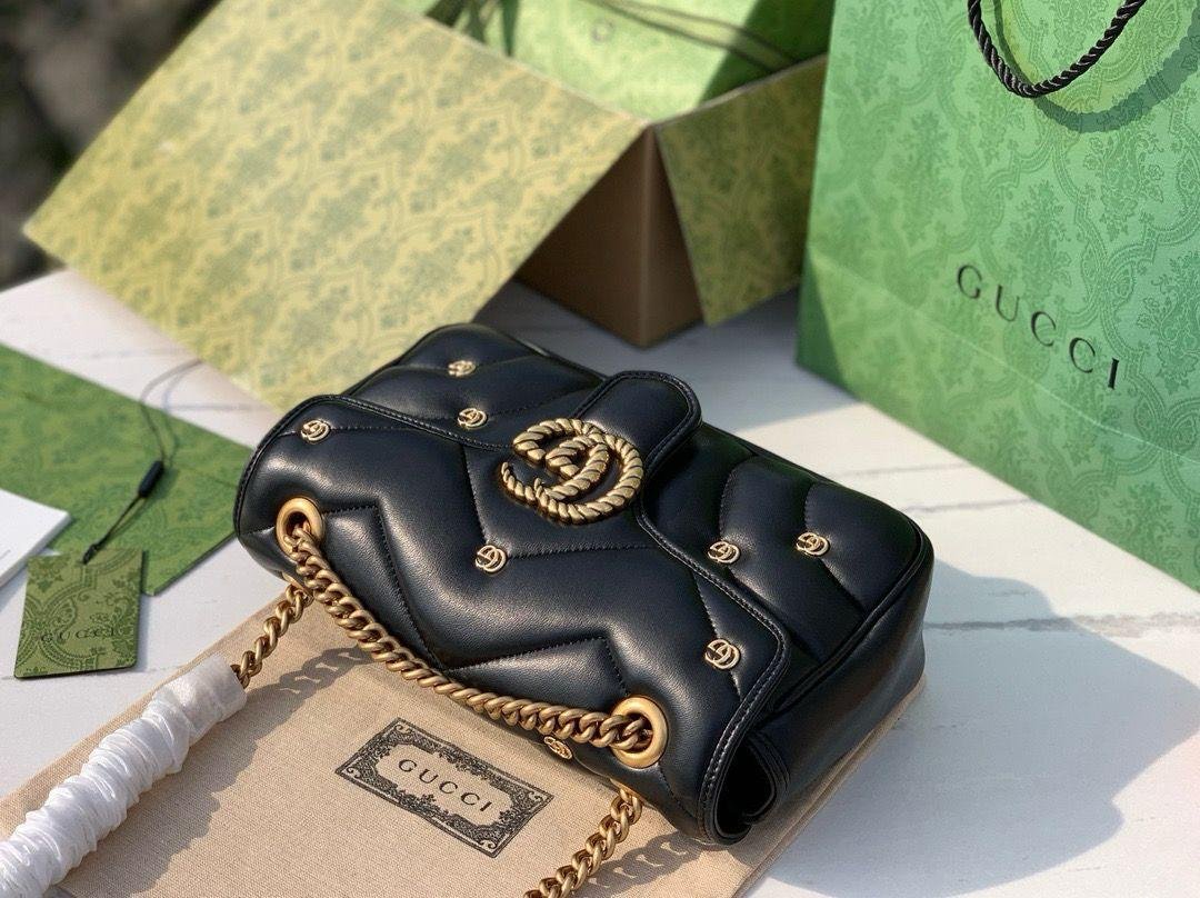 Gucci Marmont shoulder bag black studded