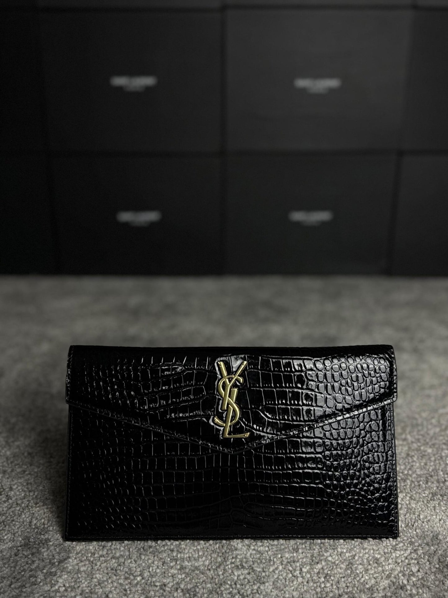 YSL Saint Laurent Uptown Croc crna