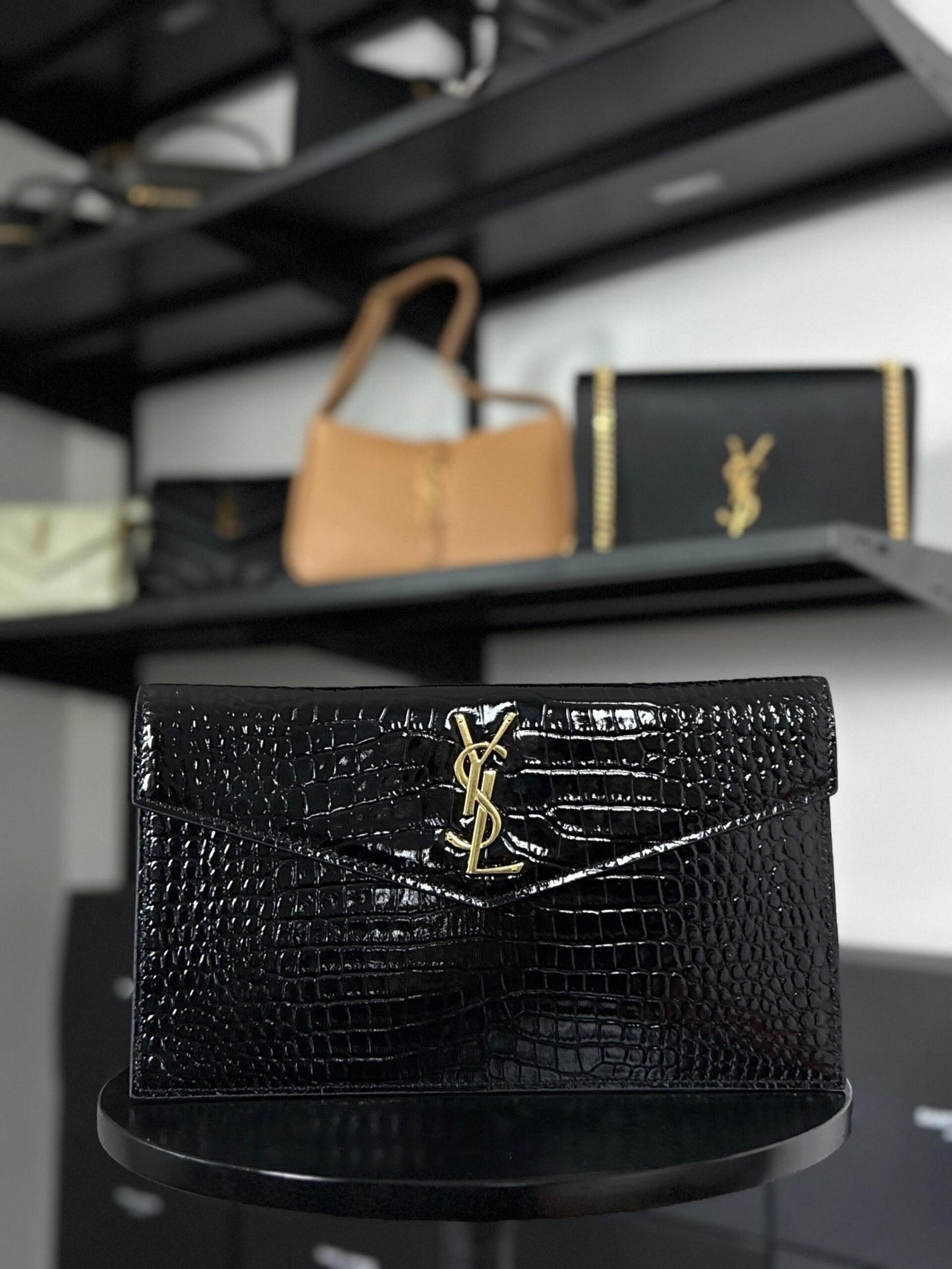 YSL Saint Laurent Uptown Croc crna