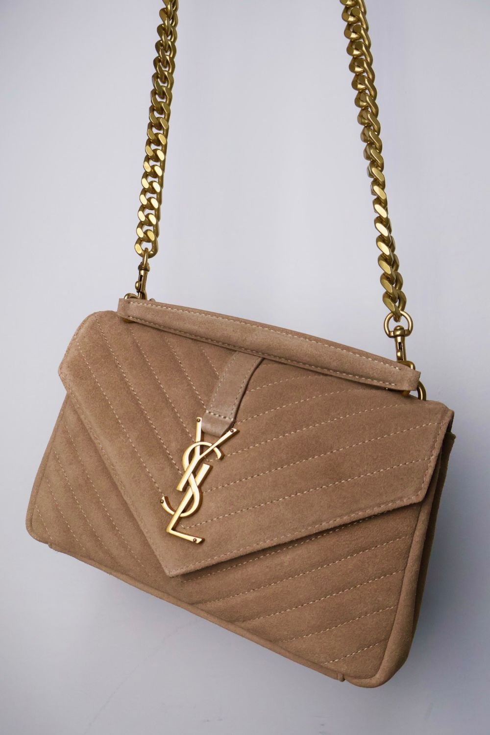 YSL Saint Laurent college camel