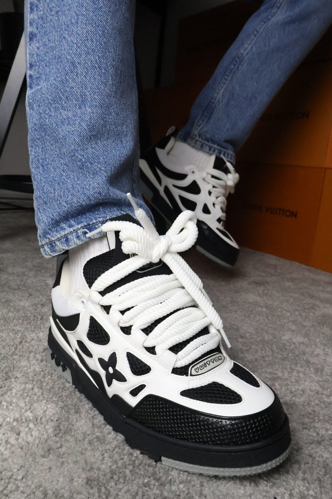 Louis Vuitton Skate Black Cream White