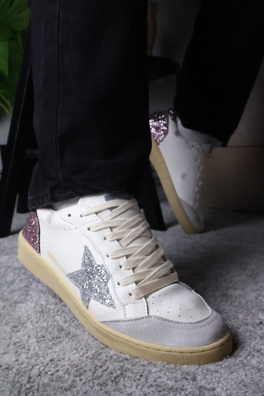 Golden Goose Ballstar glitter Silver star