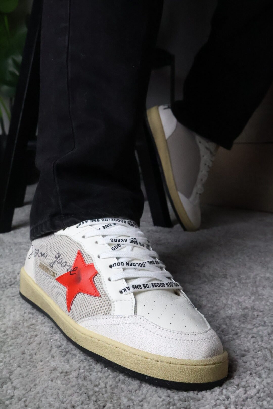 Golden Goose Red Star / White / Gold back