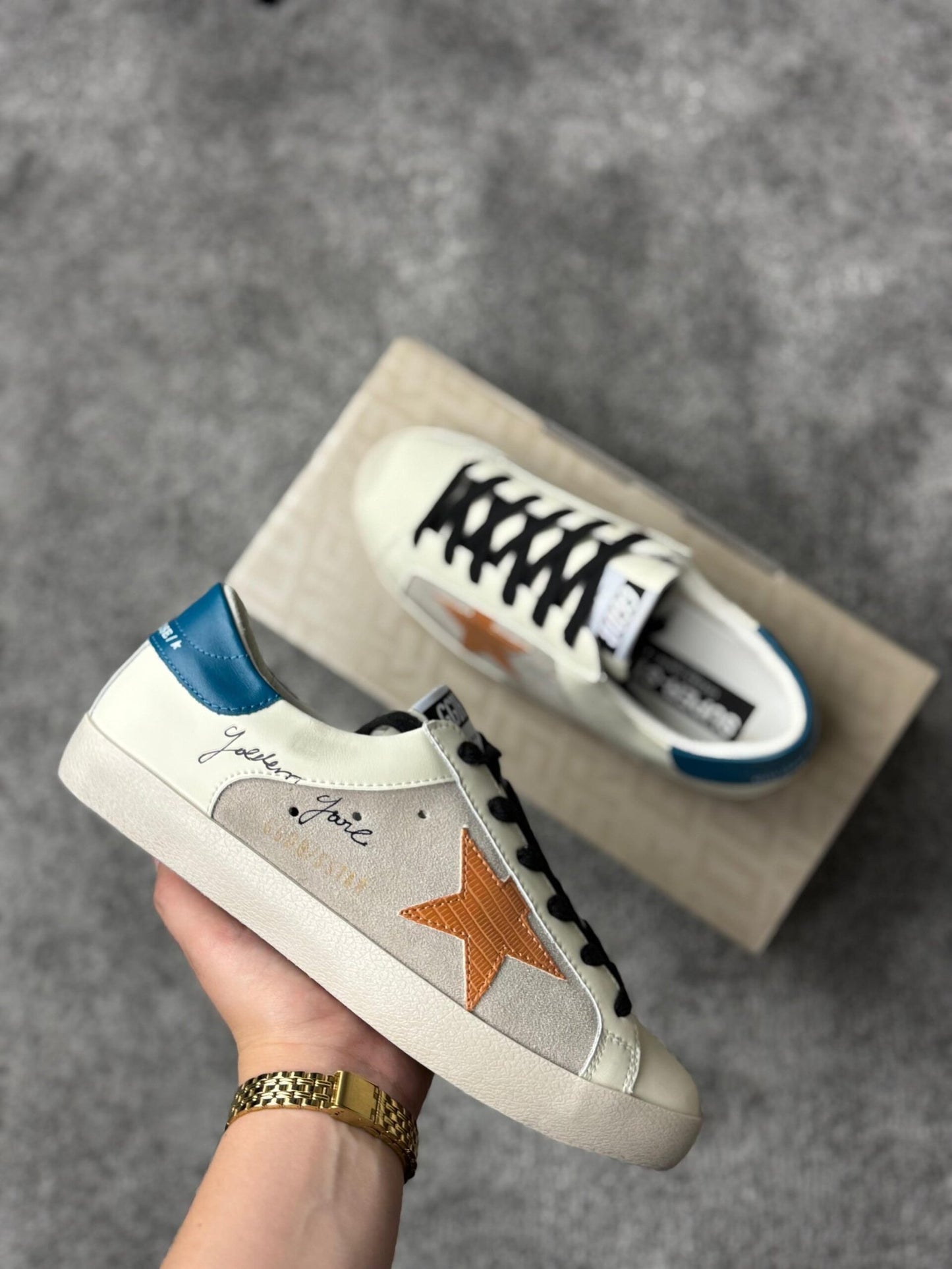 Golden Goose Super Star lizard Leather star
