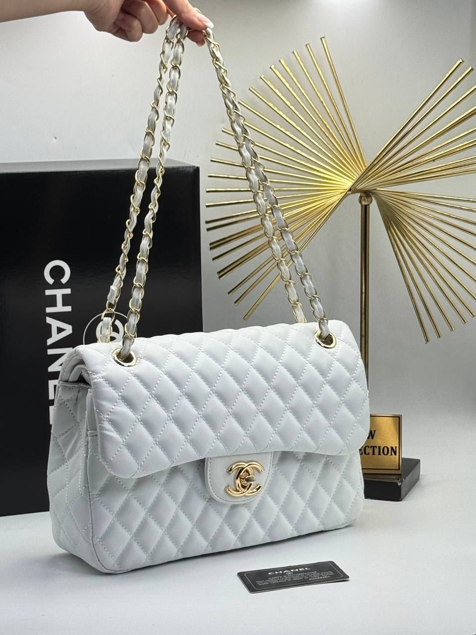 Chanel top bag – White