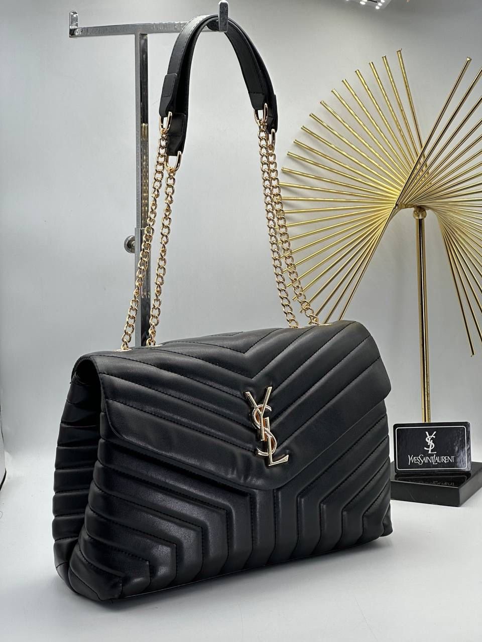 Saint Laurent Loulou Logo Plaque Medium Shoulder Bag