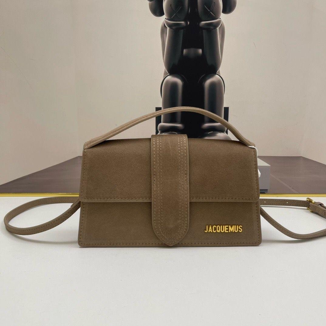 Jacquemus Le Grand Bambino Nubuck Crossbody Flap Bag
