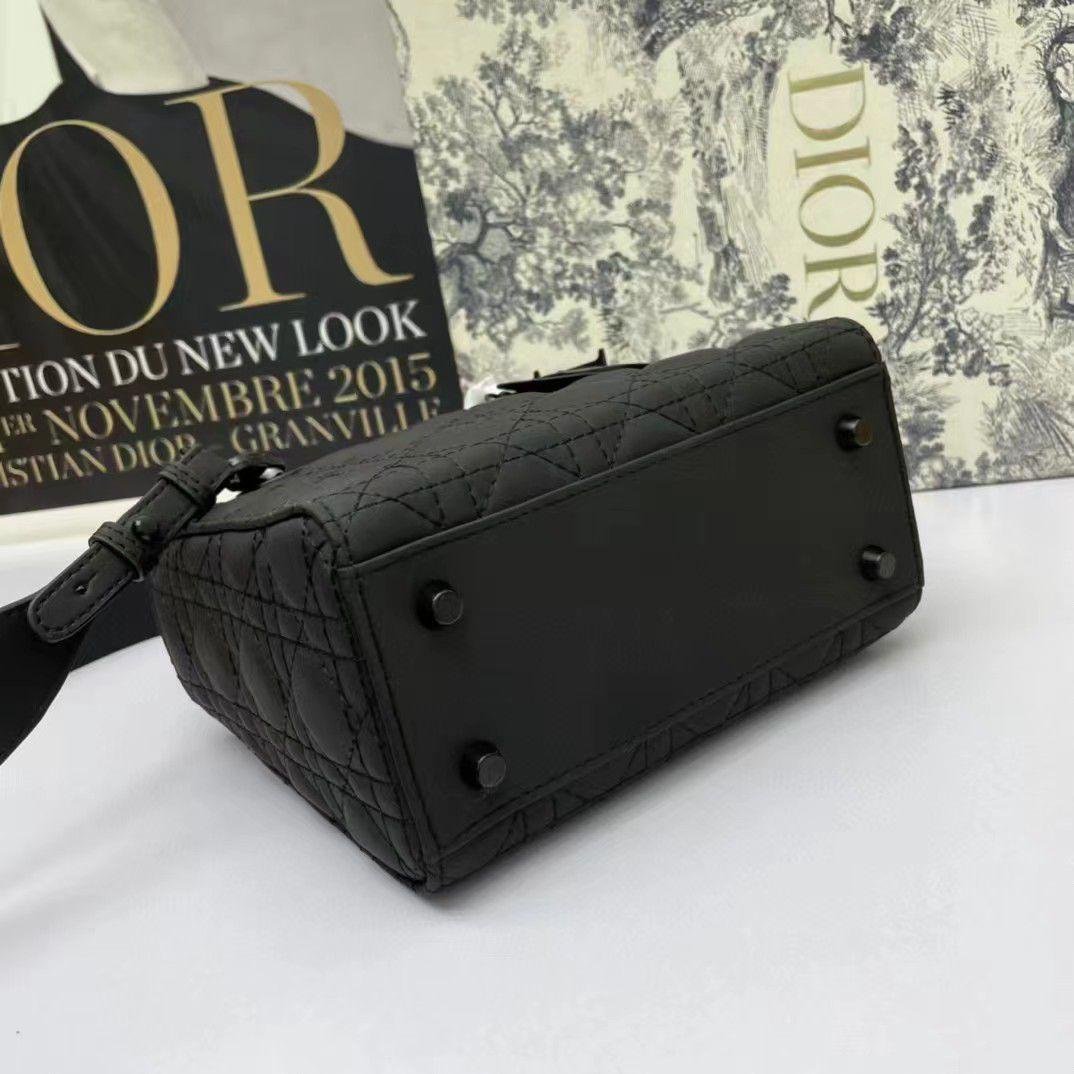 Christian Dior Black Ultra Matte Medium Lady Dior Bag