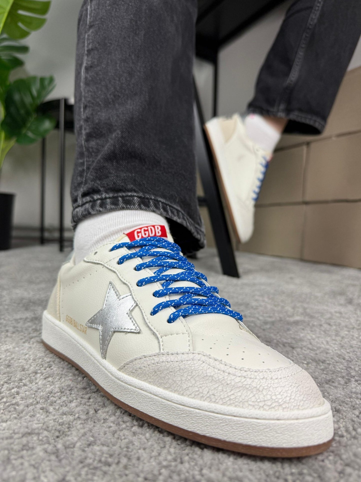 Golden Goose Ball Star White nappa / Silver Star