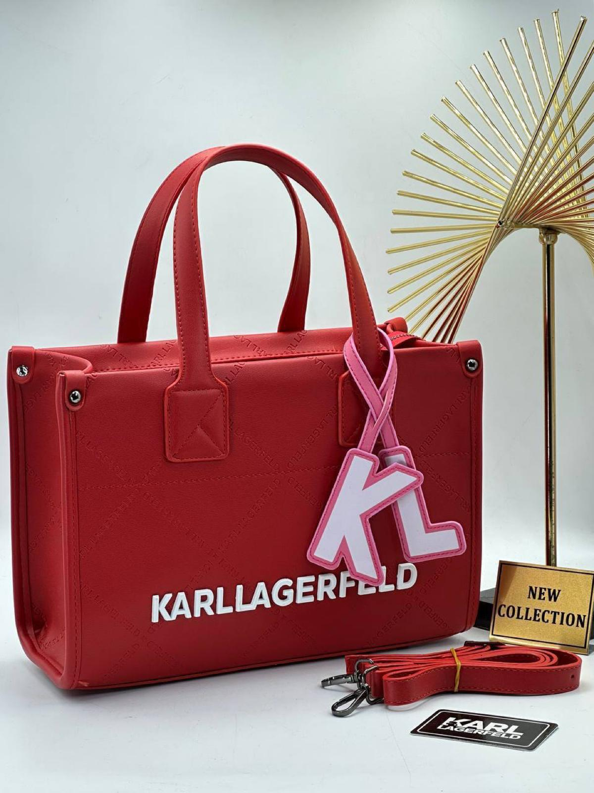 Torba Karl Lagerfeld K/SKUARE EMBOSSED TOTE BAG “Red”