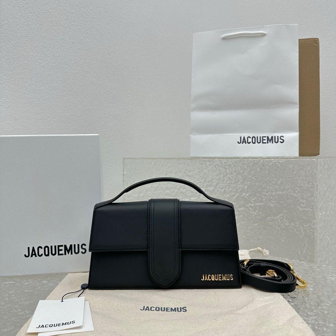 Jacquemus Black Leather Le Grand Bambino Structured Shoulder Bag