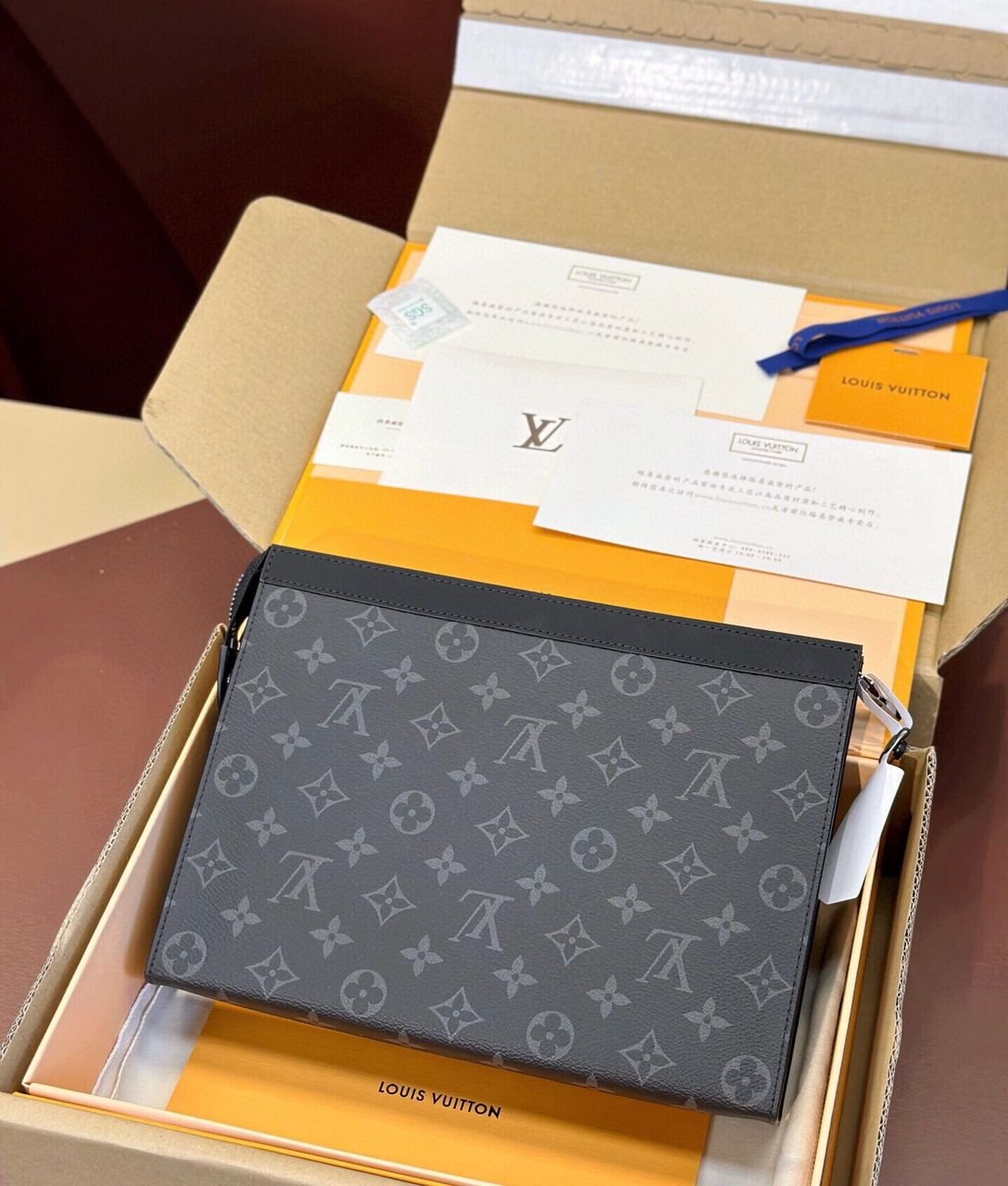 Louis Vuitton black cartoon logo bag