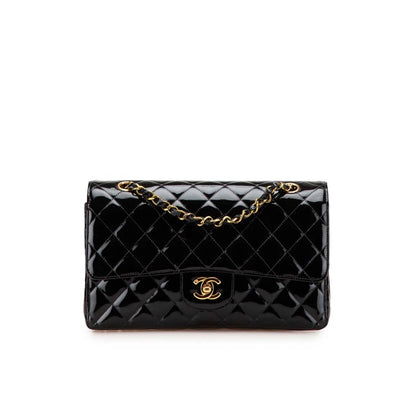 CHANEL Matelasse Double Face Chain Shoulder Bag Enamel Black