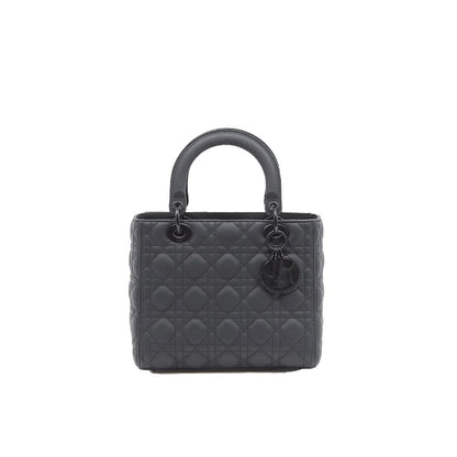 Christian Dior Black Ultra Matte Medium Lady Dior Bag