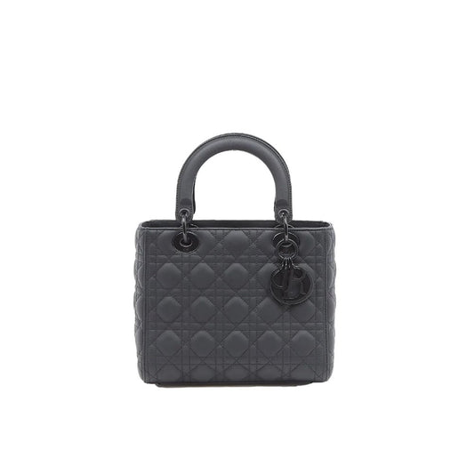 Christian Dior Black Ultra Matte Medium Lady Dior Bag