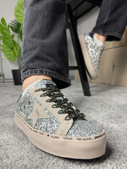 Golden Goose Hi Star Silver glitter