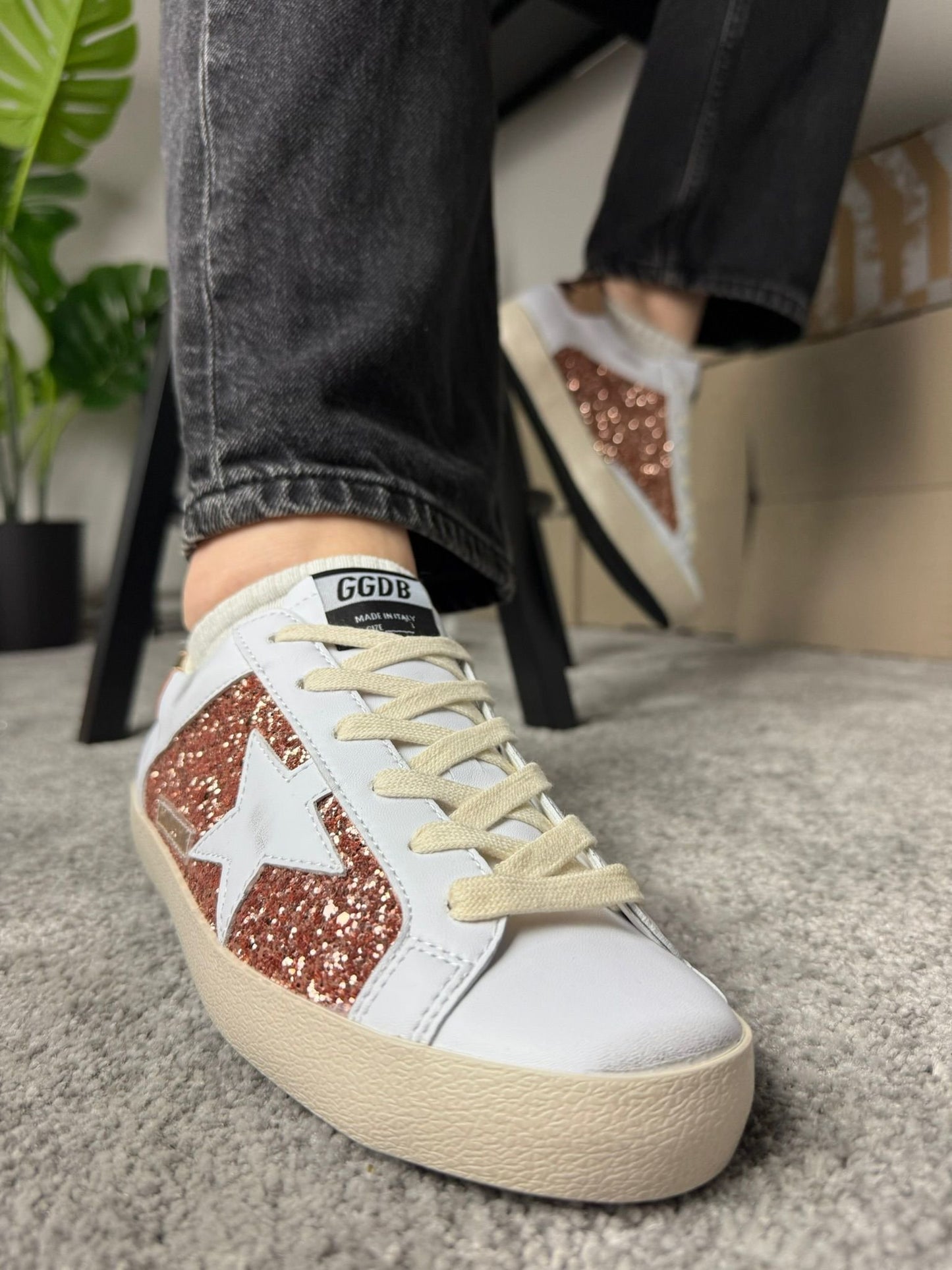 Golden Goose Super Star glitter white star