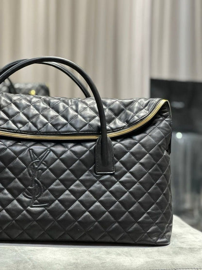 YSL Saint Laurent ES Giant Travel Bag in Smooth Quilted Leather with Gold Hardware