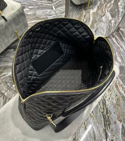 YSL Saint Laurent ES Giant Travel Bag in Smooth Quilted Leather with Gold Hardware