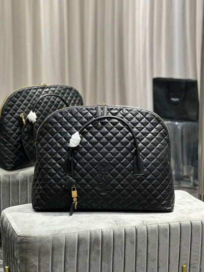 YSL Saint Laurent ES Giant Travel Bag in Smooth Quilted Leather with Gold Hardware