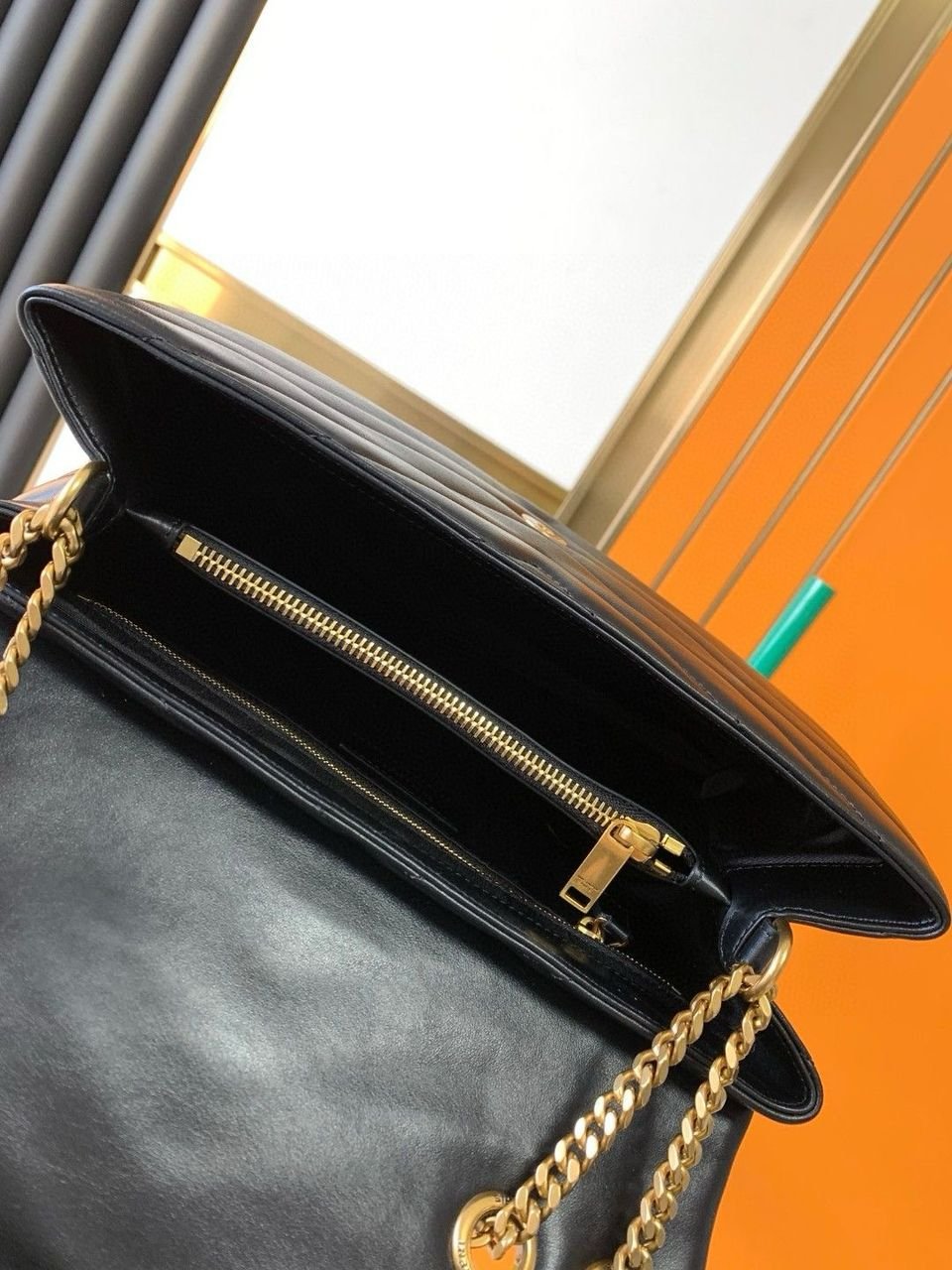 YSL Saint Laurent LouLou Puffer Black large