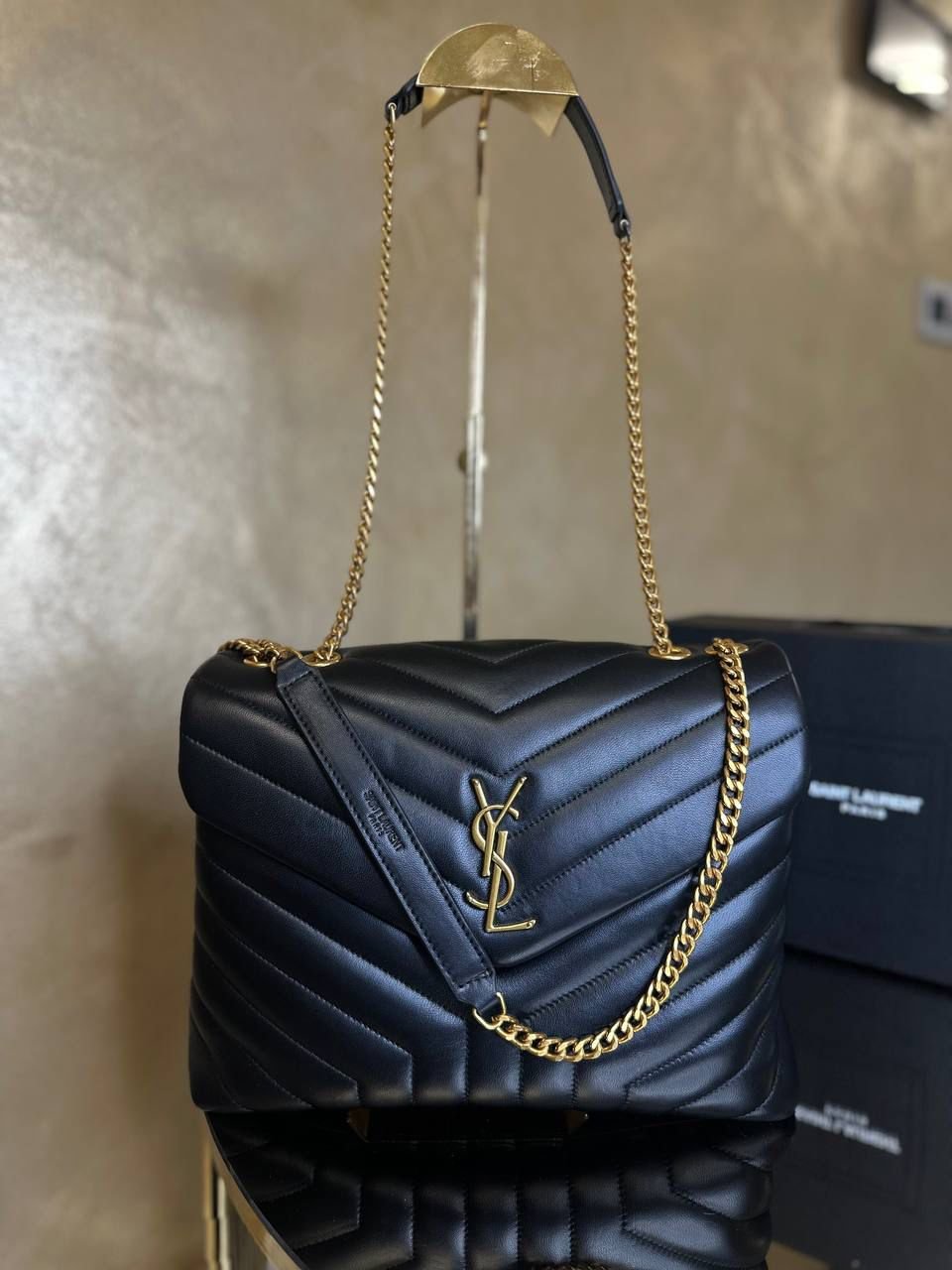 YSL Saint Laurent LouLou Puffer Black large