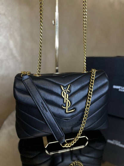 YSL Saint Laurent LouLou Puffer Black large