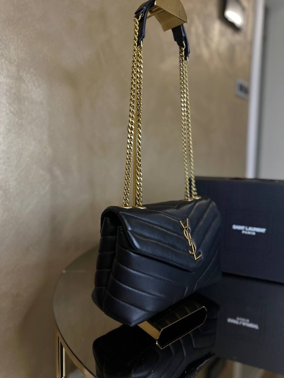 YSL Saint Laurent LouLou Puffer Black large