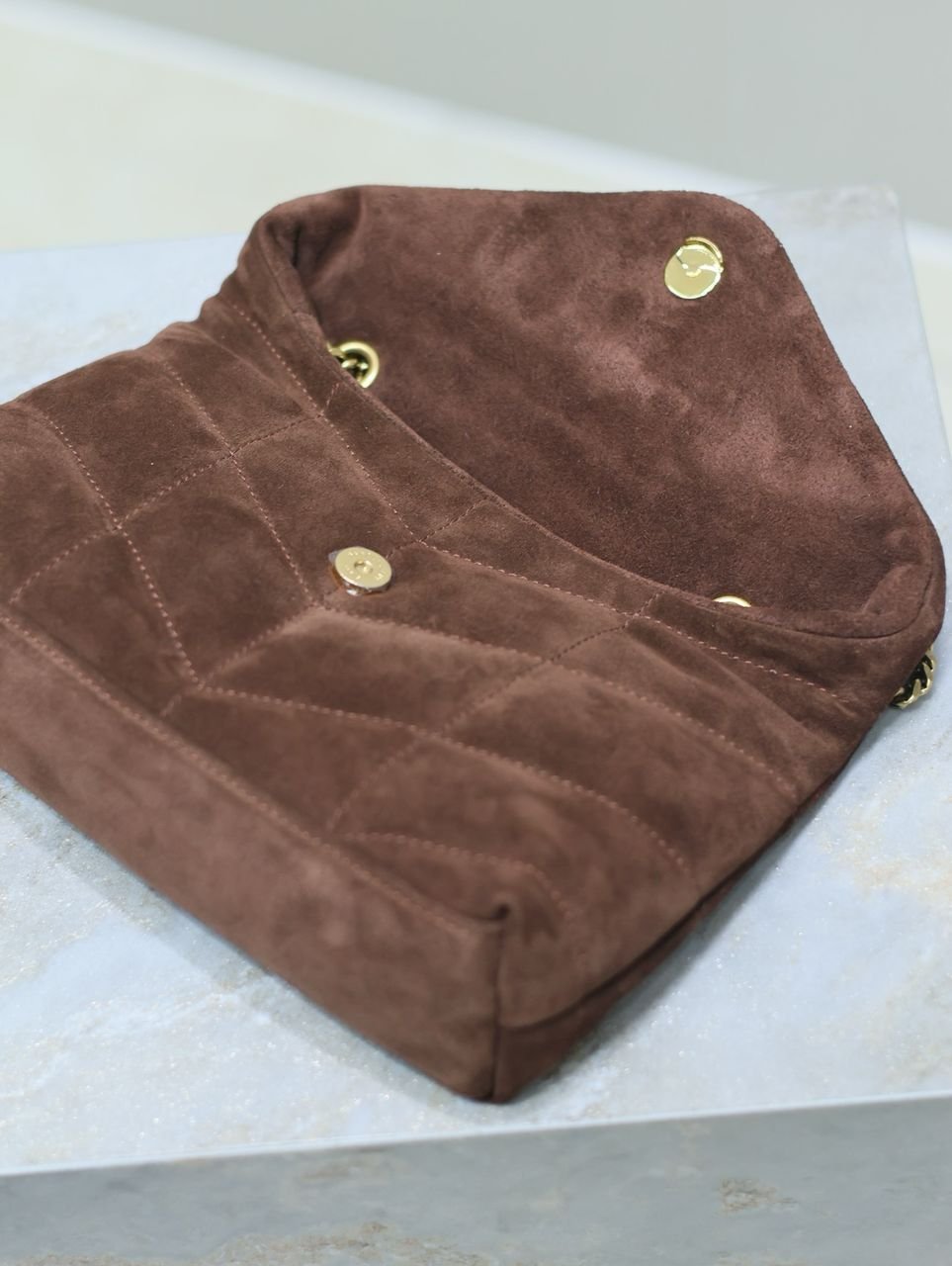 YSL Saint Laurent Puffer Brown small