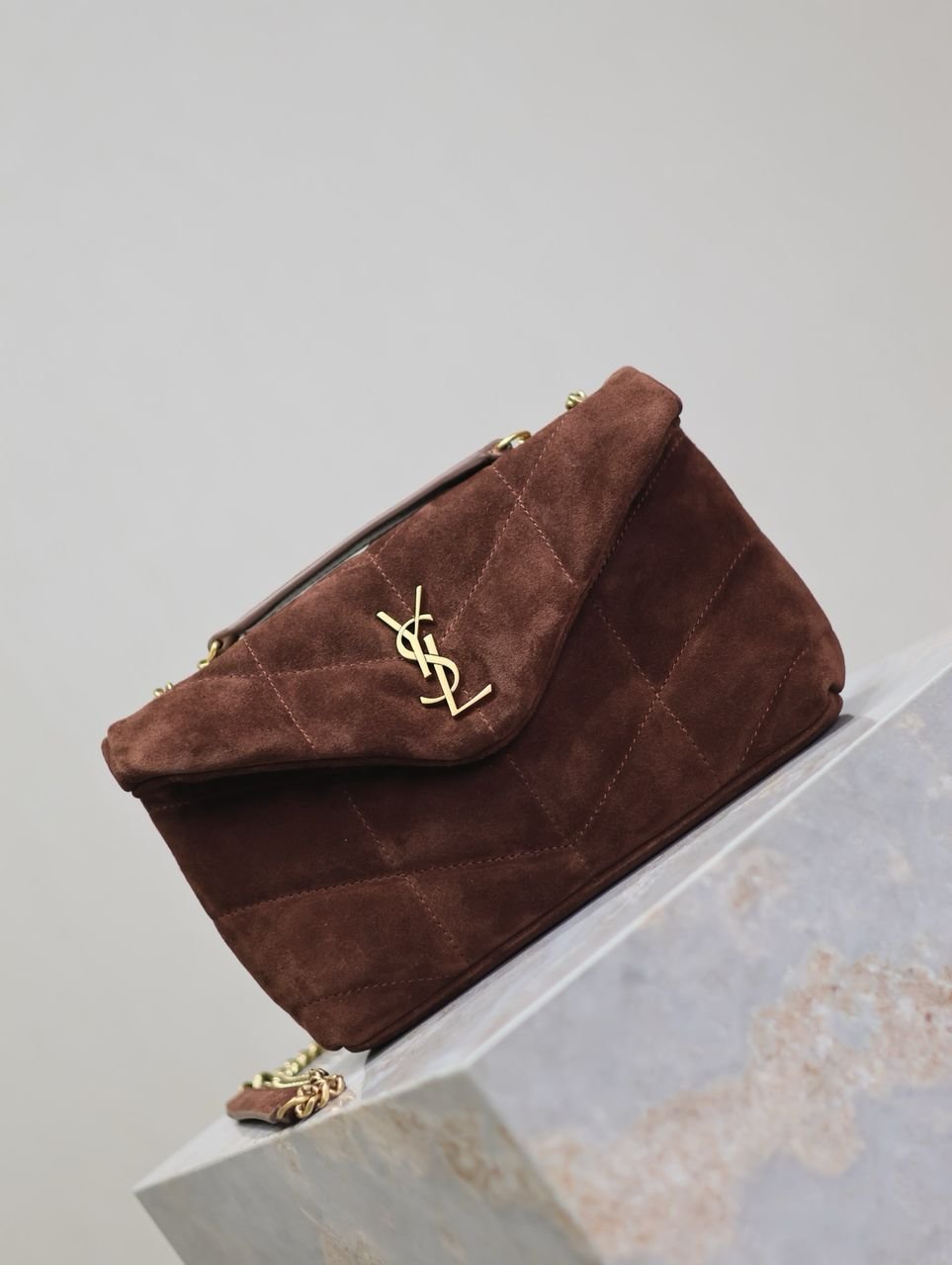 YSL Saint Laurent Puffer Brown small