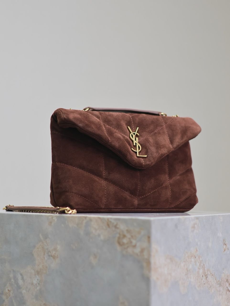 YSL Saint Laurent Puffer Brown small