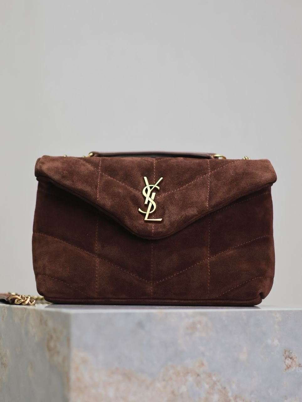YSL Saint Laurent Puffer Brown small