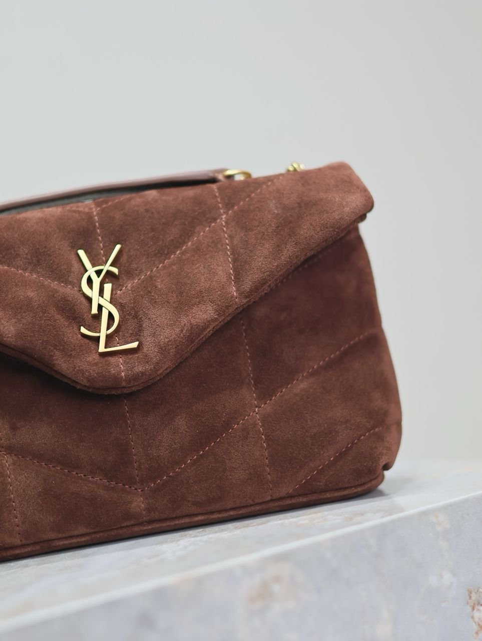 YSL Saint Laurent Puffer Brown small