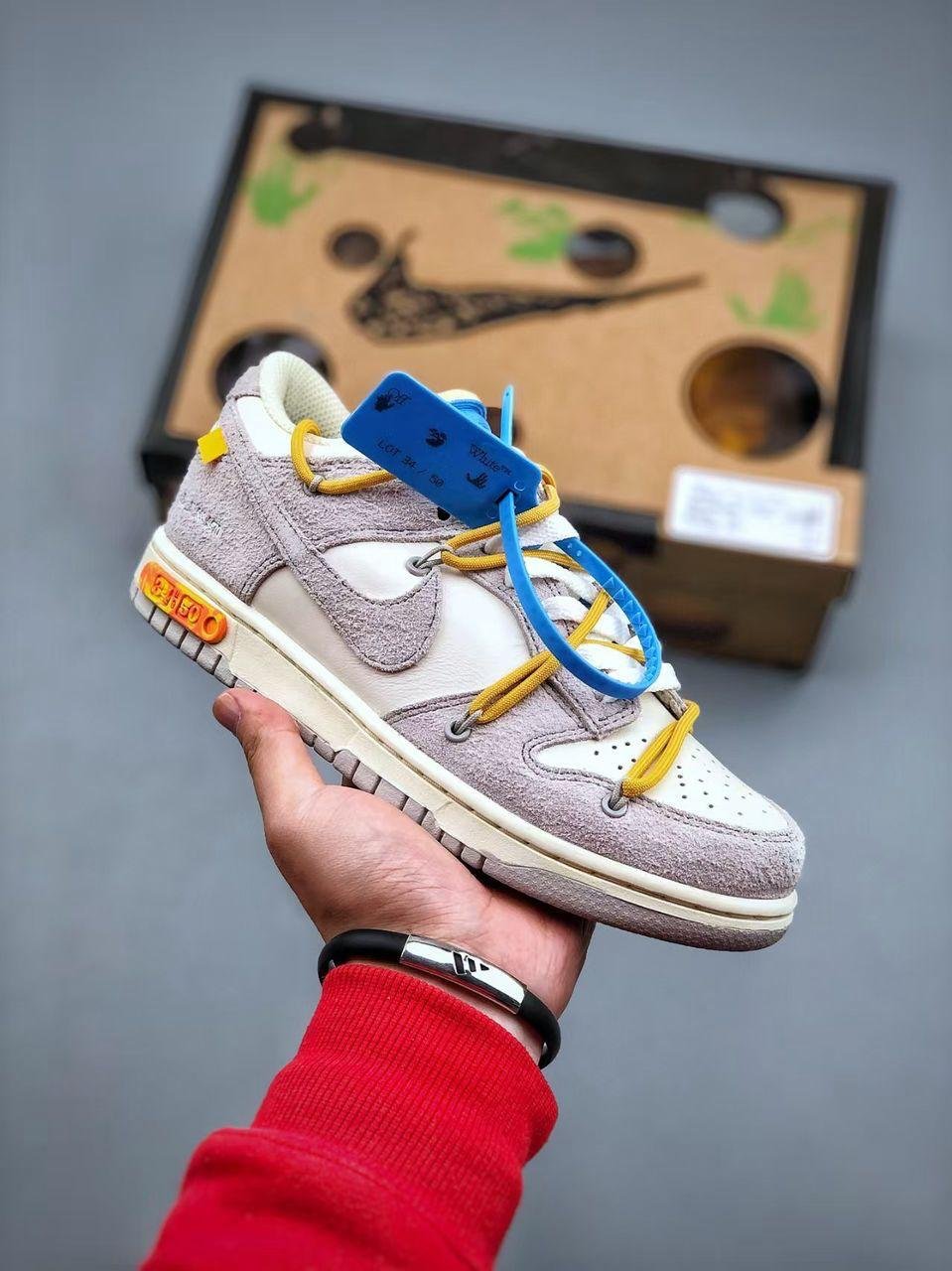 Nike Dunk OFF White Low “Grey-Yellow”
