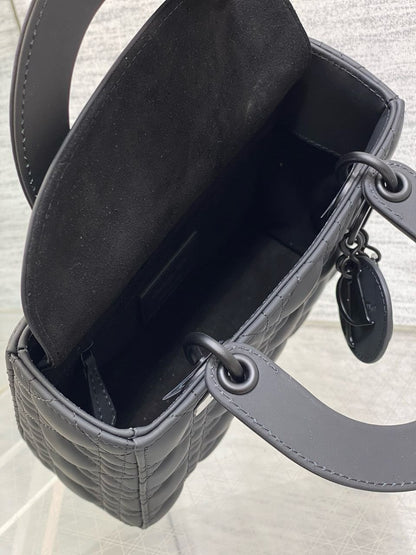 Christian Dior Black Ultra Matte Medium Lady Dior Bag