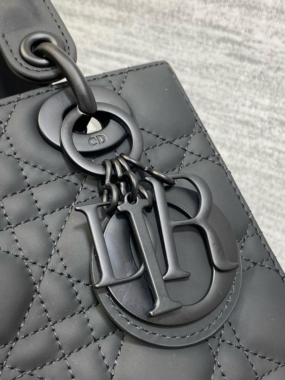 Christian Dior Black Ultra Matte Medium Lady Dior Bag