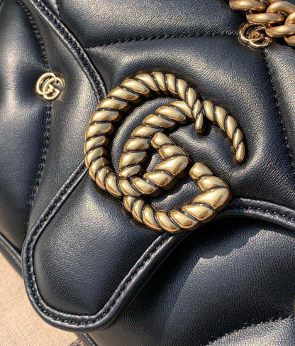Gucci Marmont shoulder bag black studded