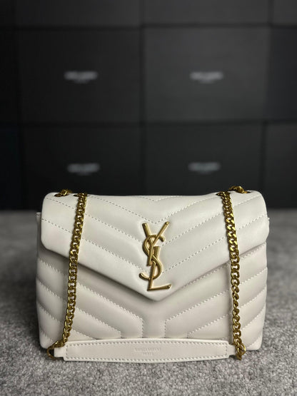 YSL Saint Laurent White / Gold