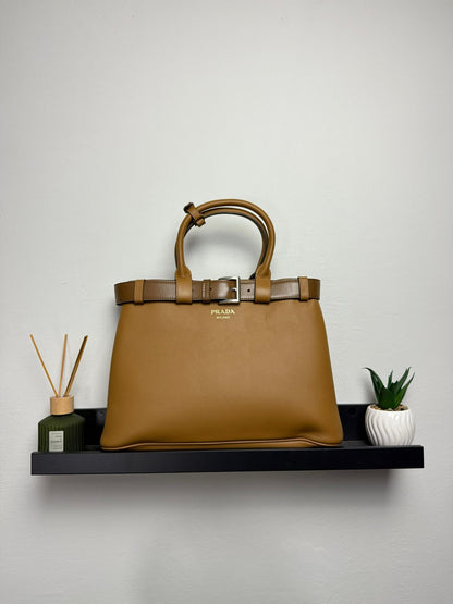 PRADA buckle medium bag – smeđa