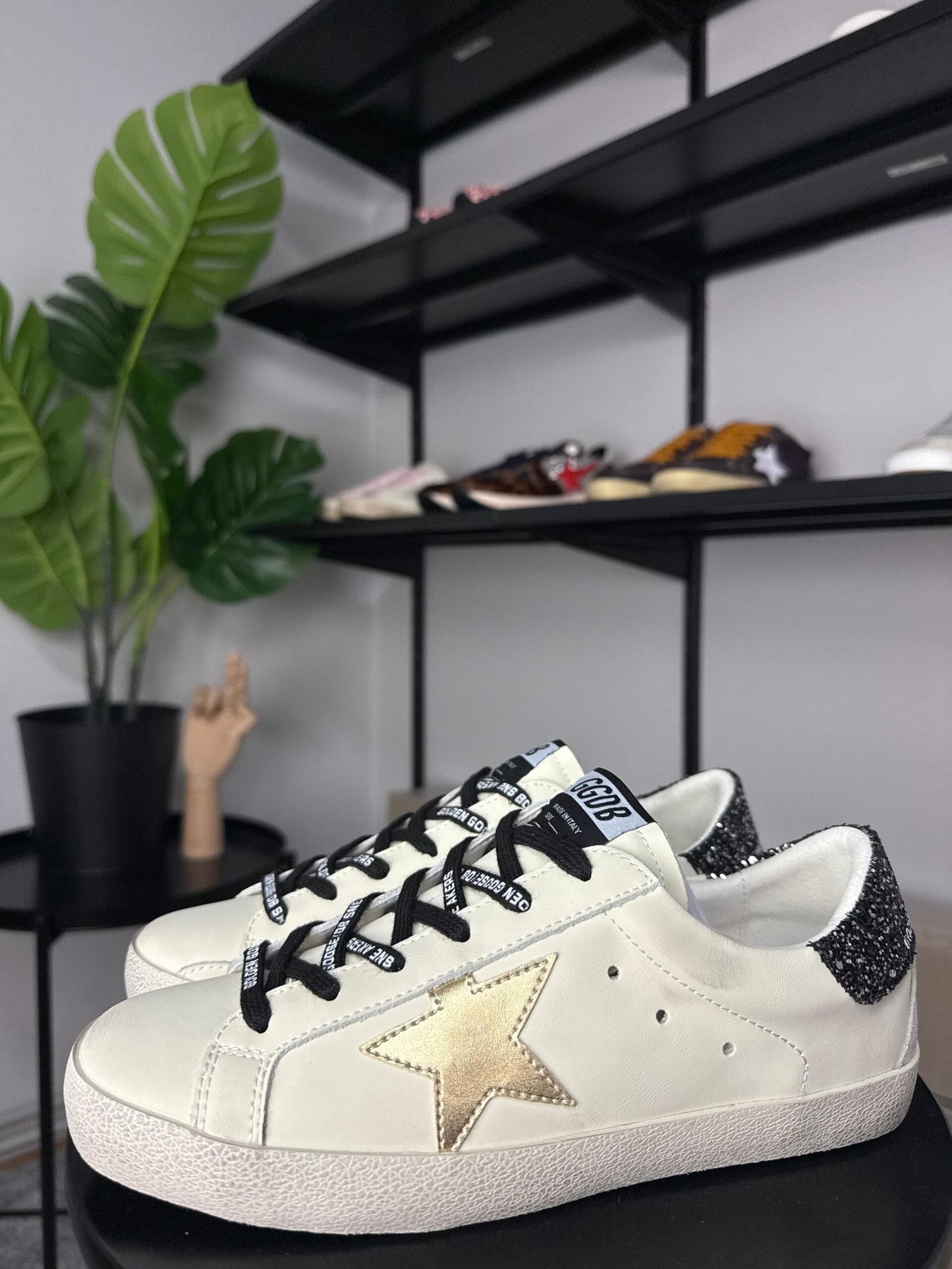 Golden Goose Gold Star / Black Glitter
