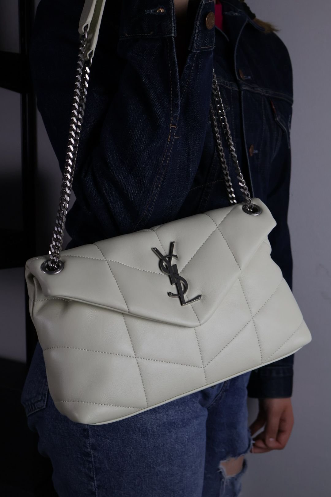 YSL Saint Laurent LouLou White