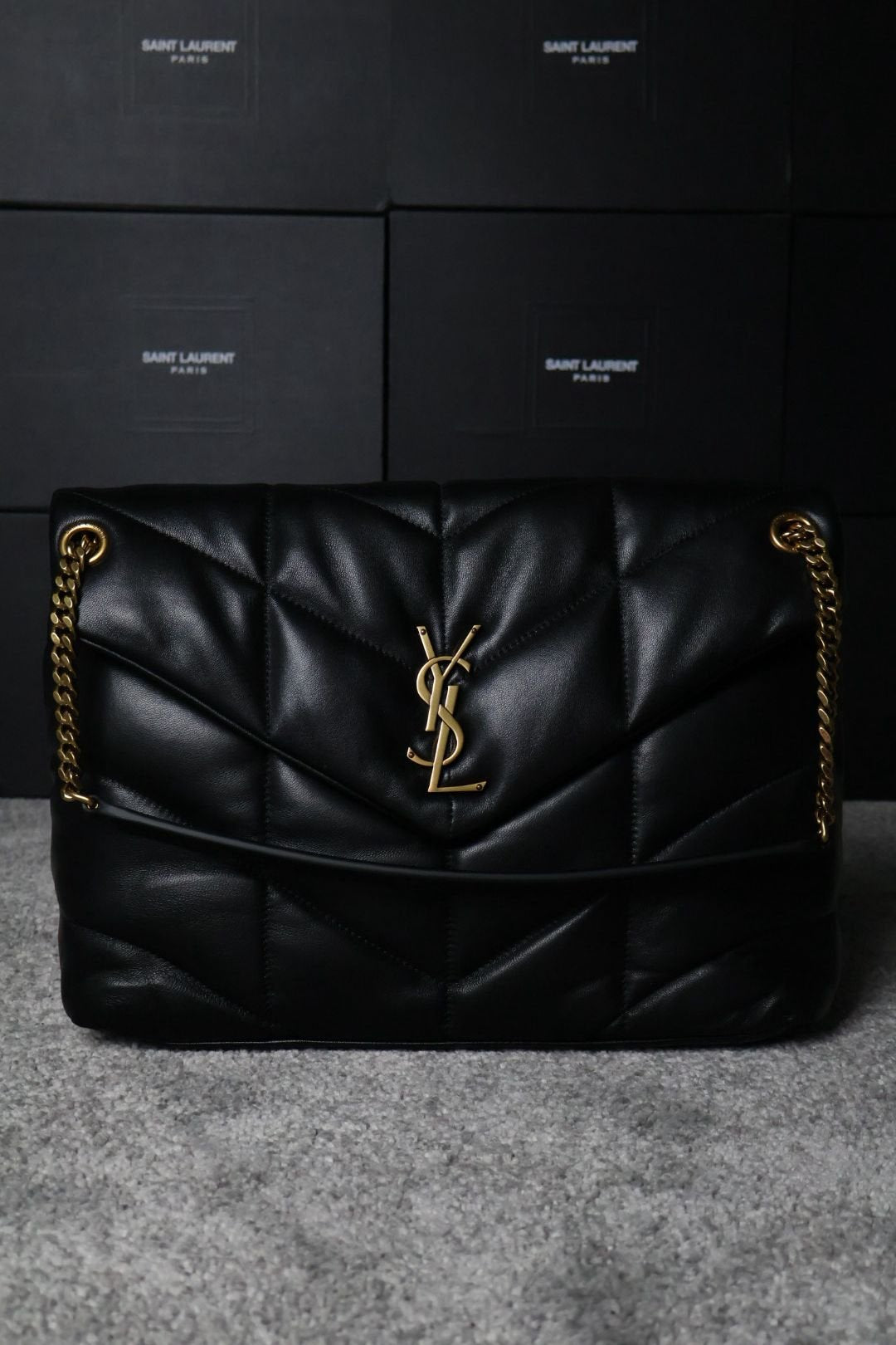 YSL Saint Laurent LouLou Puffer Black small