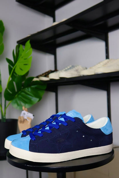 Golden Goose Super Star line Dark blue star / light blue