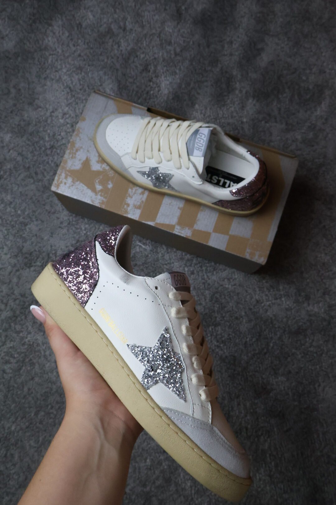 Golden Goose Ballstar glitter Silver star